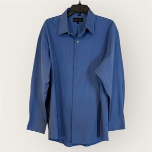 Elegant Blue Men's Dress Shirt 17 / 17.5 34/35